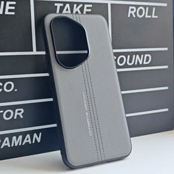 Luxury PU Leather Phone Case - Skin - Friendly Silicone Rubber Cover & Bumper for HONOR 400 Pro (GRAY)