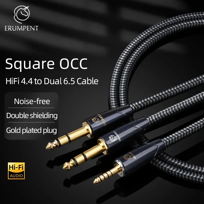 하이파이 4.4-듀얼 6.5 케이블 고품질 사각 OCC 이중 차폐 밸런스드 4.4mm 잭-듀얼 6.5mm TRS 잭 오디오 케이블