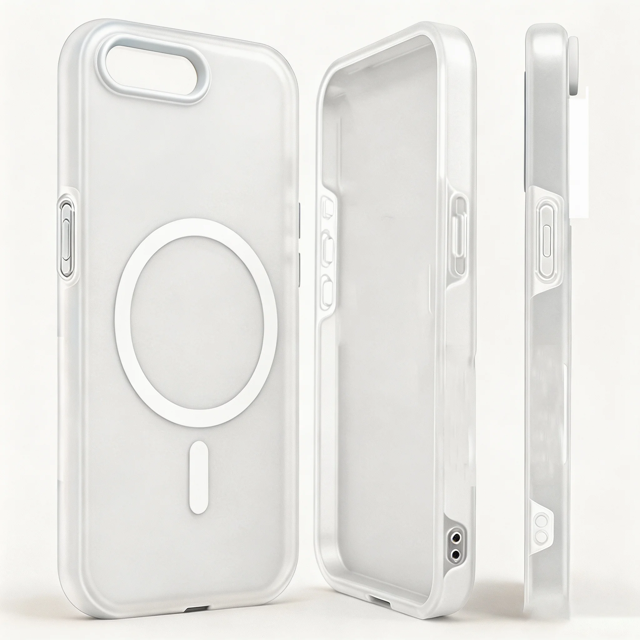 MagSafe-Compatible Magnetic Shockproof Silicone Case with Integrated Camera Cover