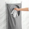 1pc wall mounted laundry storage bag, easy to access circular opening, bathroom wall mounted household clothing storage box 1