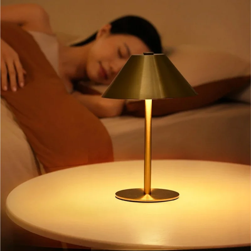 무선 터치 테이블 램프 3가지 색온도 조절 가능 LED 데스크 램프 휴대용 충전식 침실 램프 가정 사무실 장