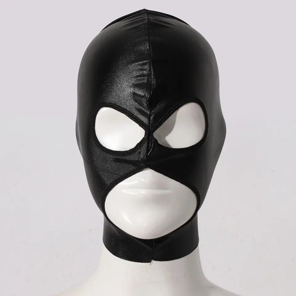 Masque En Tissu Brillant Bronzant - Bouche Ouverte Yeux Collés - Couples Unisexe