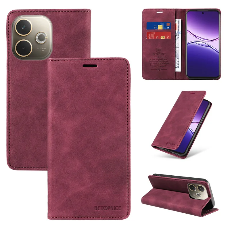 Enhanced Anti-Theft Wallet Phone Case with Flip Card Holder and Leather Design