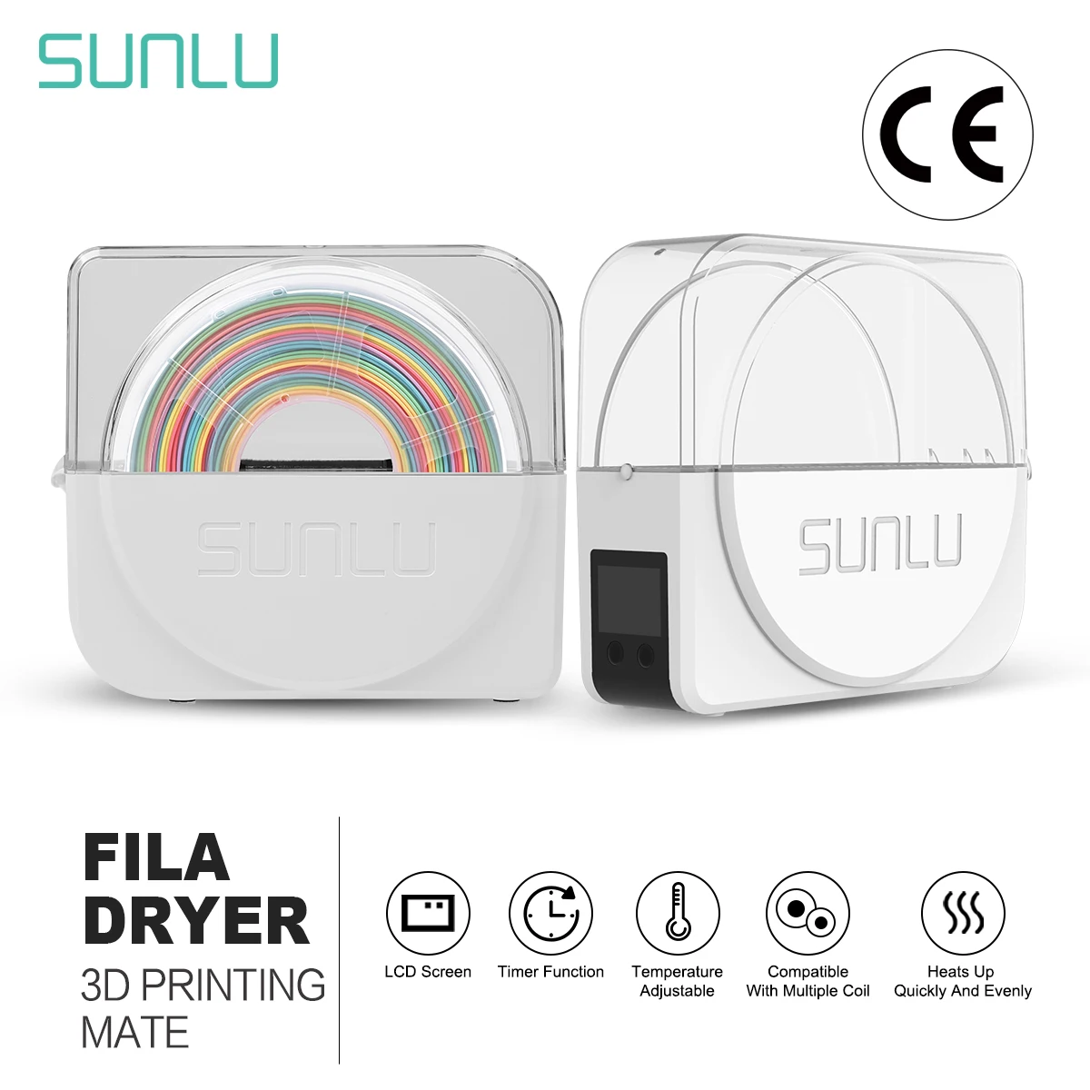 SUNLU S1 3D printer Filament Dryer Box FilaDryer Drying Filaments Storage Box Keep Filaments Dry Accurate Temperature Display