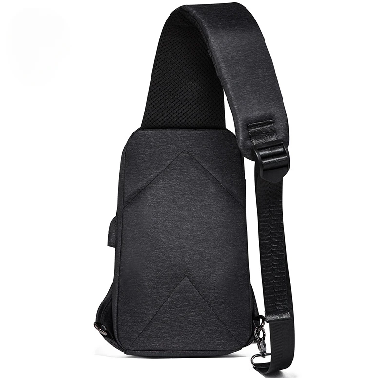 2024 New Men's Trendy Cool Style Chest Bag Single Shoulder Crossbody Bag USB Charging Men's Bag Youth Sports Small Backpack