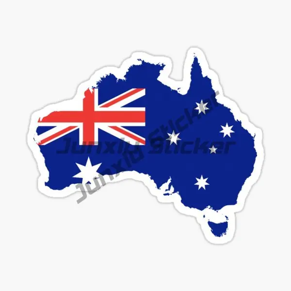 Australia Coat of Arms Map Waterproof Sticker - Anti-Scratch Decal for Windows, Cars, Phones, Trunks, and Guitars
