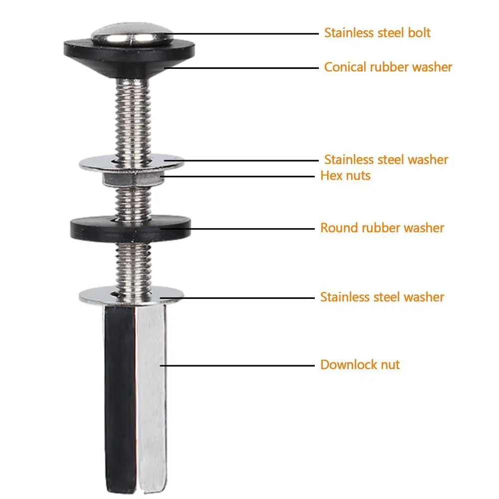 Description Picture 5 of itemToilet Seat Screws Nut Cover Lid Pan Fixing Hinges Fastener Blind Hole Fitting Kits Universal Household Bathroom Accessories