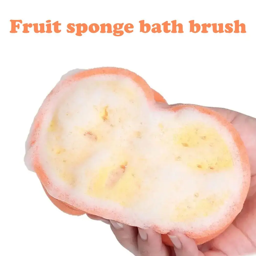 Cute Bath Sponge Fruit Shaped Body Cleaning Sponge Cartoon Bath Sponge Bathroom Supplies Shower Brush Bath Tools For Kids Adult baby bath sponge bath sponge children rub gray rubbing spong mop cartoon printing absorbent sponge bath sponge