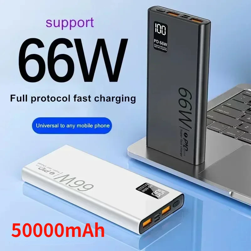 66W Ricarica Super Veloce Pd22.5W Power Bank 50000Mah Power Bank Portatile Di Grande Capacità Per Samsung Apple Huawei Xiaomi