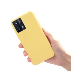 Liquid Silicone Soft Phone Protective Shell for Realme 9 (RMX3521) (Yellow)