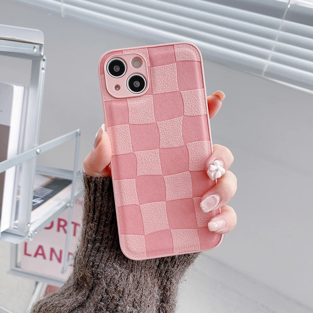 Leather Lattice Protection Cover, Leather Phone Case