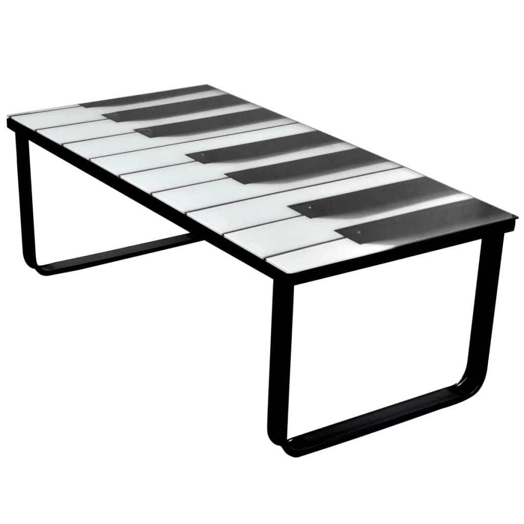 Coffee Table with Piano Printing Glass Top Livingroom Furniture bruce brubaker glass piano 180g