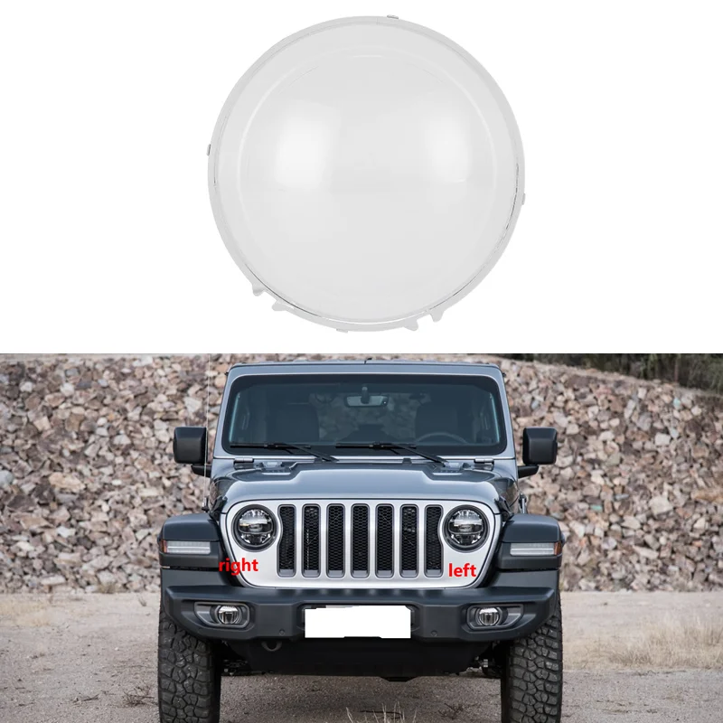 

For Jeep Wrangler JL 2018-2021 Front Headlight Cover Transparent Mask Headlamp Lamp Shell Replace Original Lampshade Plexiglass