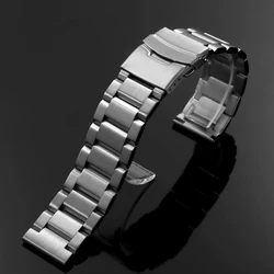 Stainless Steel Silver Watch Strap with Metal Folding Buckle - 18mm (Silver)