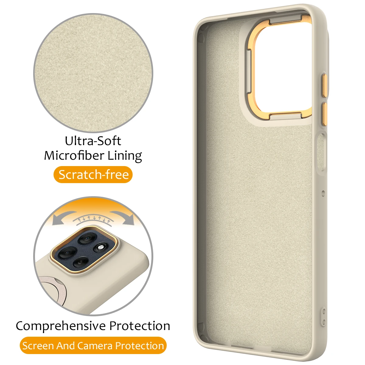 Skin-Friendly Fabric Ring Holder Protective Anti-Fall Phone Case