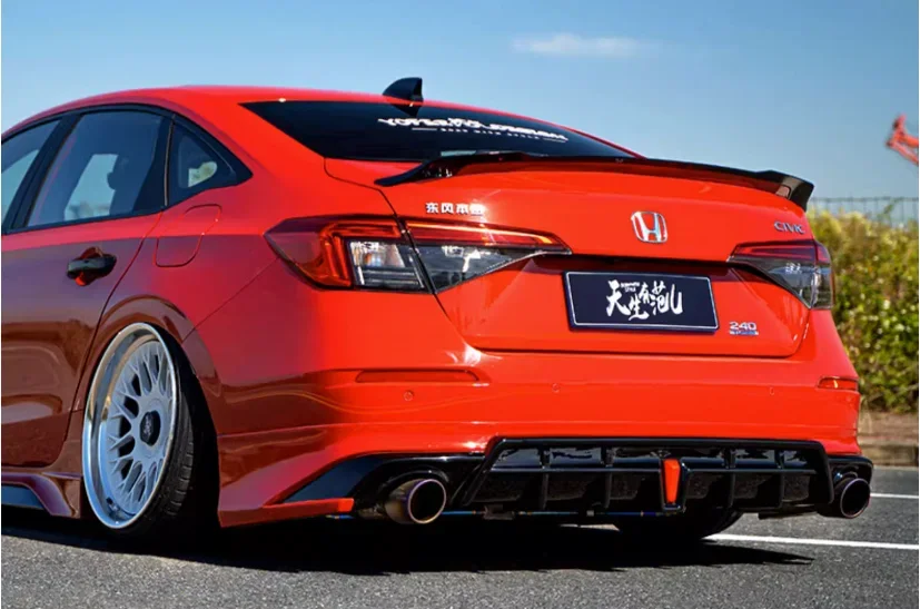 For Honda Civic Sedan 11th 2022 2023 2024 ABS Bumper Front Lip Rear Trunk Diffuser Spoiler Side Skirt Body Kit