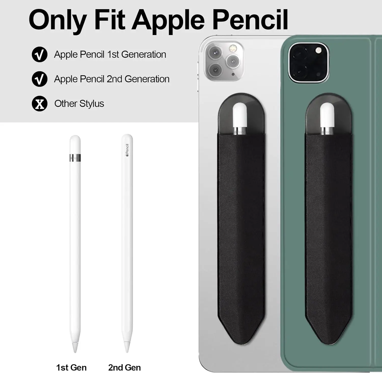 Adhesive Stylus Pen Holder Sleeve, Anti-Lost Protective Cover