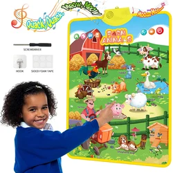 Interactive Educational Wall Chart for Toddlers: Talking ABCs, Music, and Numbers (Farm Animals)