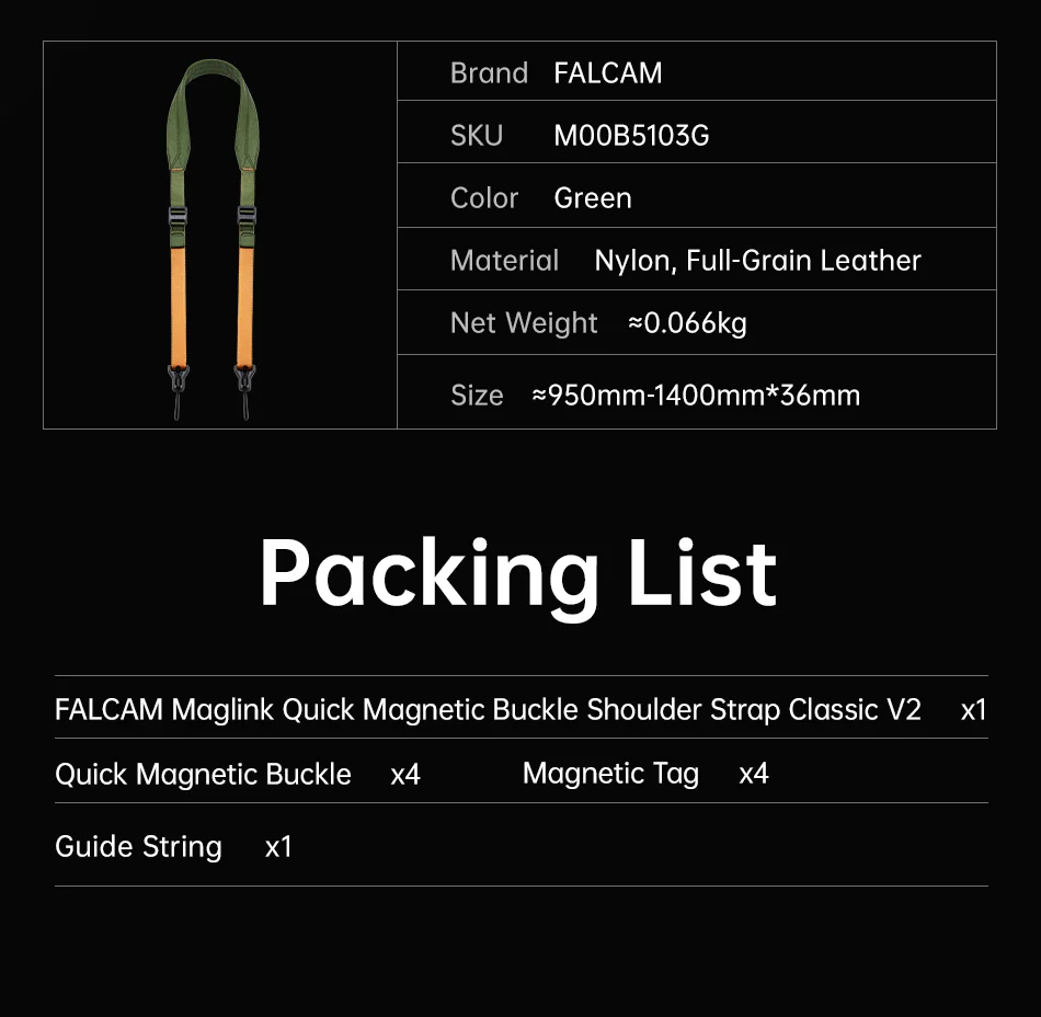 Camera Shoulder Strap Maglink Quick Magnetic Buckle Classic V2 One-handed Length