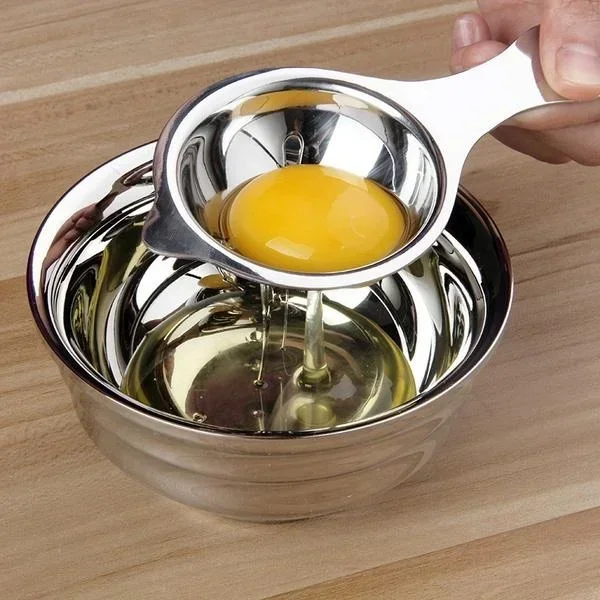 Egg Separator Egg Yolk White Filter Food Grade Eggs Divider Stainless Steel Sieve Kitchen Gadget Baker Tool Extractor eggshell separator egg separator