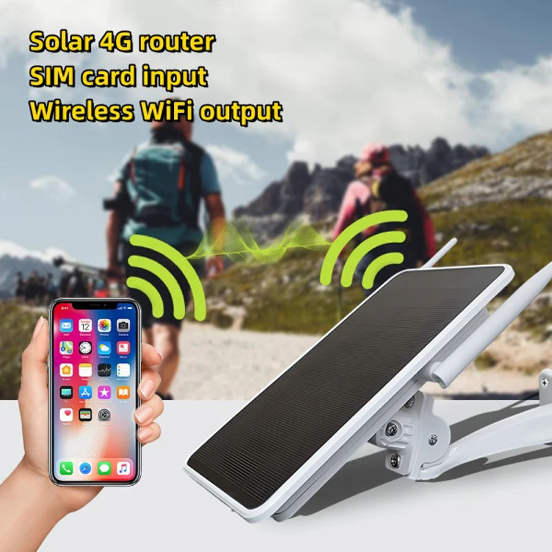 6 W 4G 태양광 라우터, 와이파이 리피터, 올인원 태양광 전원 4G 라우터, IP66 방수, 다른 지역 맞춤형