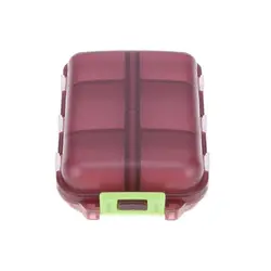 Compact 12 - Grid Portable Pill Organizer and Dispenser (Coffee)