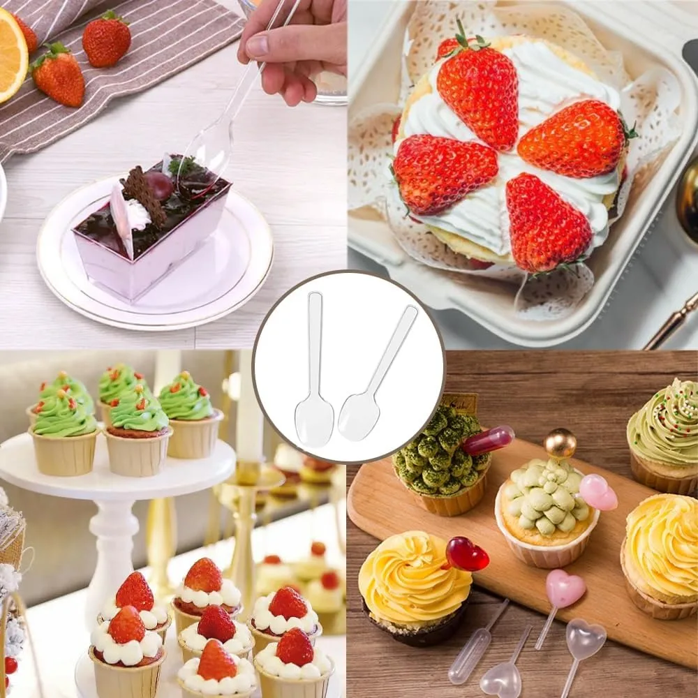 Transparent Plastic Spoons A Set of 50-cake Spoons-dessert Spoons-party Utensils-Reusable-Used for Weddings, Festivals,etc