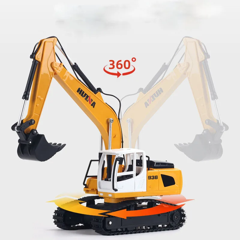 Huina 1:24 1516 RC Cars 2.4G Six-Way Remote Control Excavator Simulation Engineering Vehicle Exquisite Souvenir Boy Children Toy 5