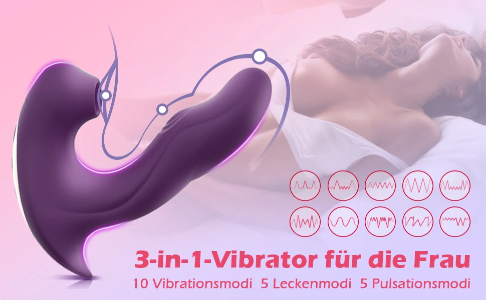 3 in 1 Clitoral Sucking Vibrator For Women 15 Modes Clitoris Vacuum Stimulator Tongue Licking Dildo Adults Goods Sex Toys Female