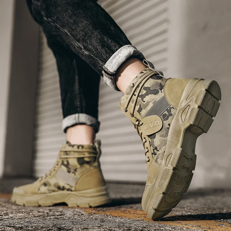 カモフラ 迷彩 メンズ スニーカー 作業靴 ヨーロッパ寸法 耐摩耗