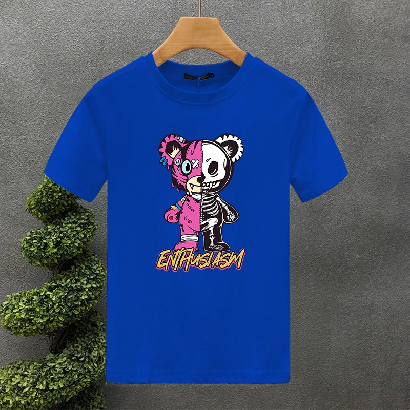T-shirt con stampa robot bear per uomo e donna in cotone_voghion.com