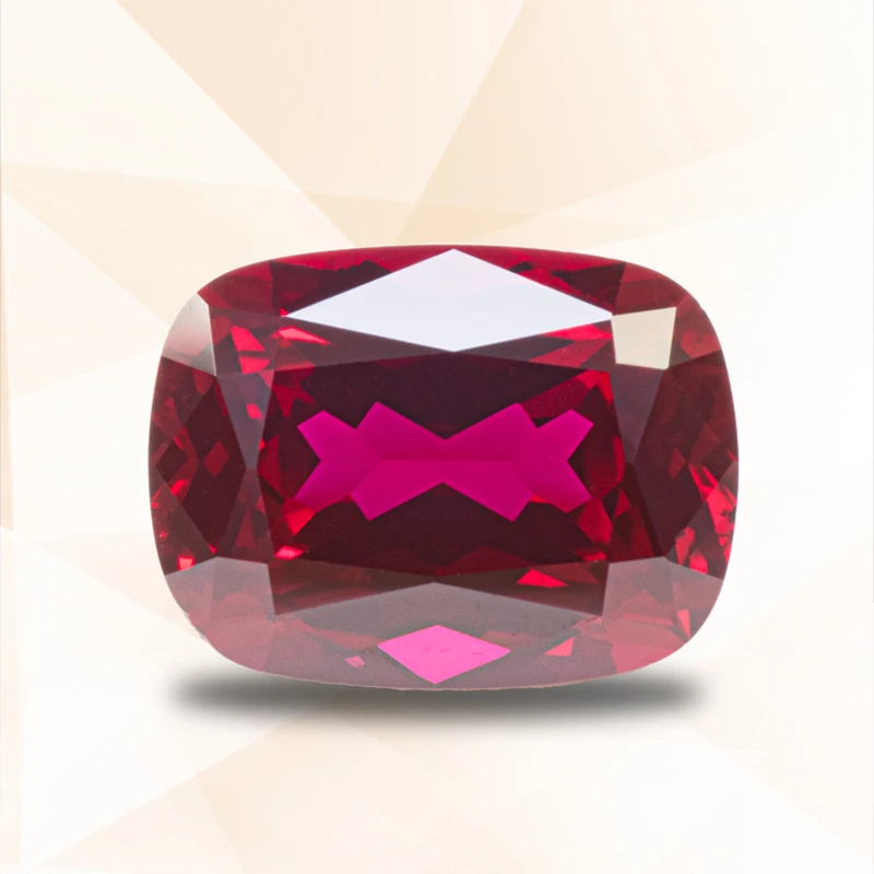 

Lab Grown Ruby Rectangular Cushion Shape Pigeon Blood Red Color VVS1 for Charms DIY Jewelry Making Selectable AGL Certificate