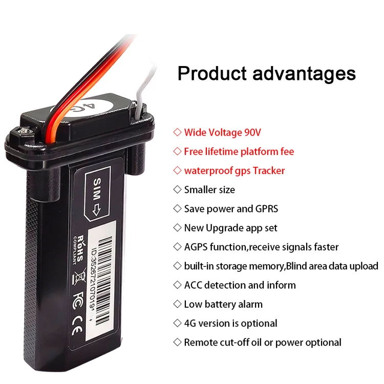 4G car gps tracker device Waterproof with Battery shut down engine works in world Australia USA New Zealand Brazil Mexic