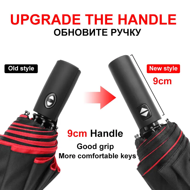 Strong Windproof Automatic Double Umbrella Rain Women 3Fold Female Male 10 Bone Car Luxury Large Business Umbrellas Men Parasol, automatic umbrella, wind resistant umbrella, windproof umbrella