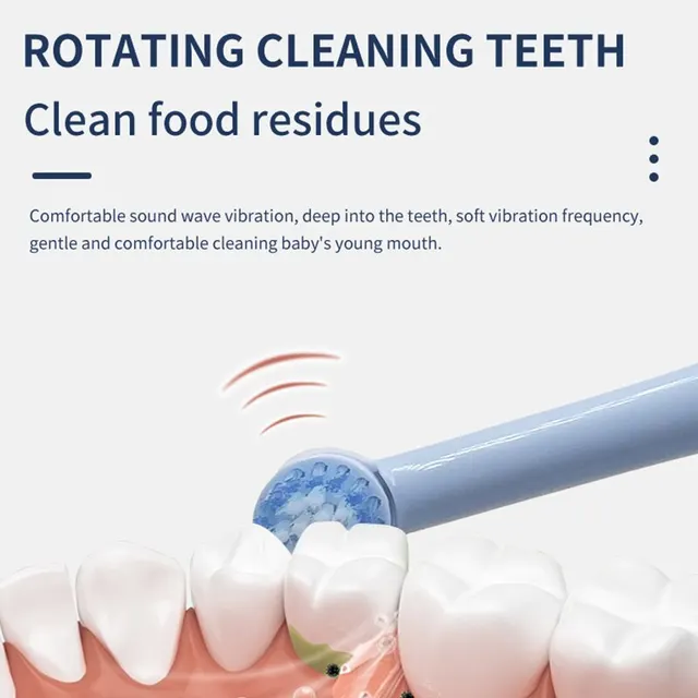 Rotating Sonic Electric Toothbrush for Children 3-12 Year Old Oral Care IPX7 Waterproof Smart 2