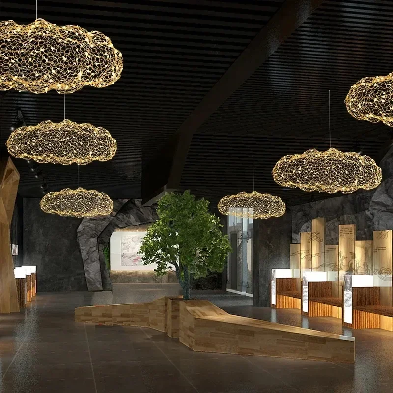 Modern Floating Cloud Pendant Lights Hotel Restaurant Industrial Chandelier for Office Bar Lamp Design Suspended Light Luminaire 4