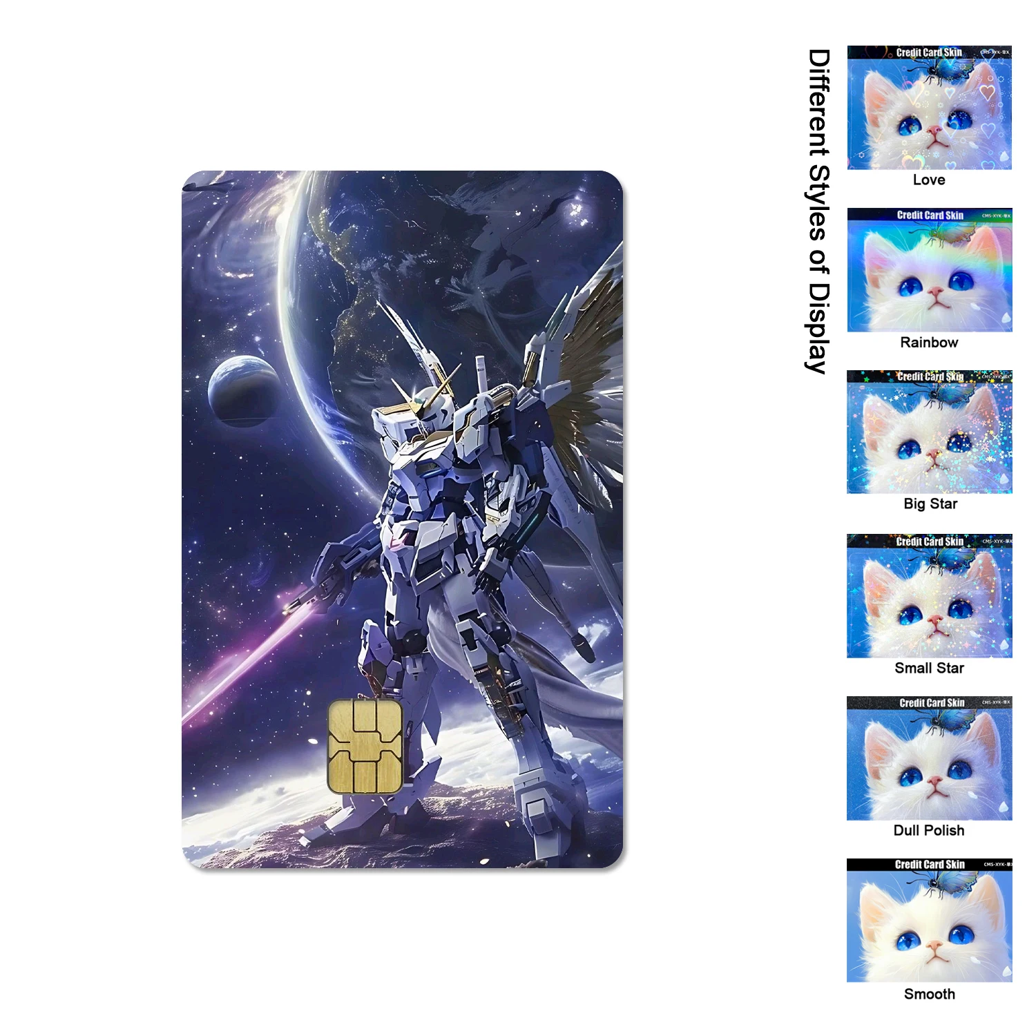 G-Gundam Sword Anime RX-78-2 ZGMF-X19A 2.5D HD Matte PVC Aufkleber Film Band Haut für Kreditkarte Debit Karte Wasserdicht Sticke – Detail 6