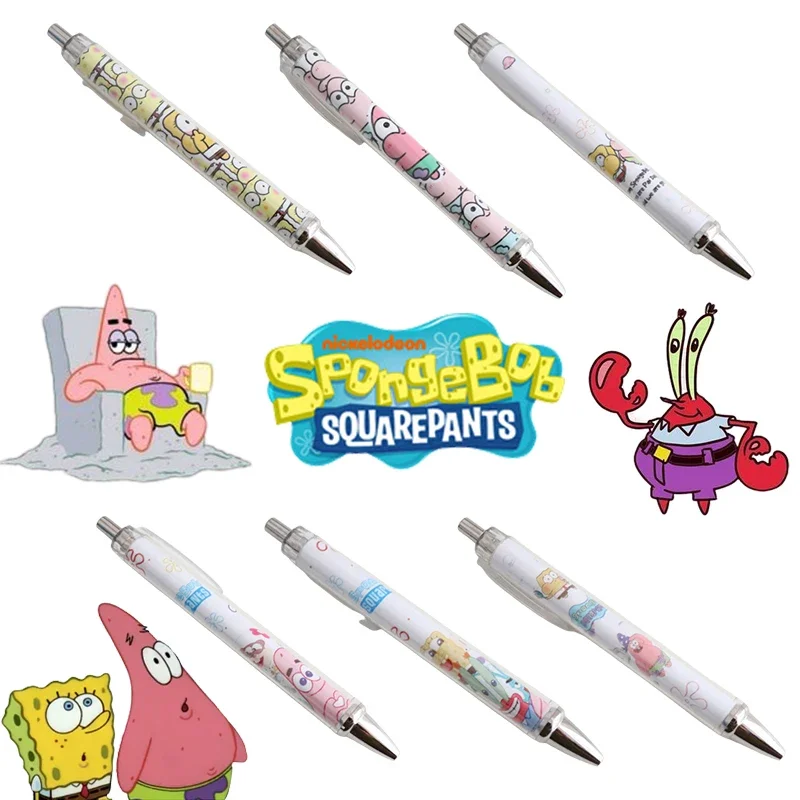 Spongebob Patrick Gel Ink Pen Fine Point Gel Pens Ricarica Penna A Sfera 0.5Mm Office School Studenti Anime Cute Kawaii Stationery