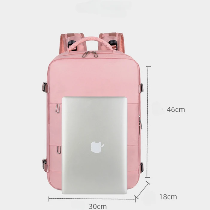 Cabin Size 180° Open Laptop Backpack for Women Minimalist School Travel Backpack with Shoes Compartment Waterproof Handbag