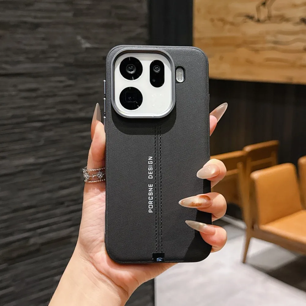 Luxury PU Leather Magnetic Wireless Charging Protective Back Cover Case