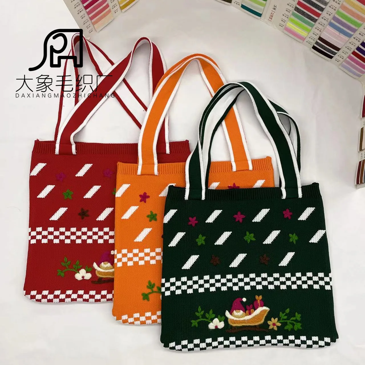 Women's Handbags Hollow Woven handmade Christmas gift Knitted Designer Braid Bags Female Shoulder Bags Beach Large Capacity Tote