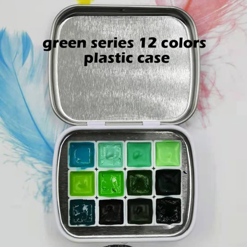 Portable Mini Set 12 Colors Paul Rubens Watercolor Pigment Suit Skin Color Candy Color Basic Color with 0.3ml Iron Case