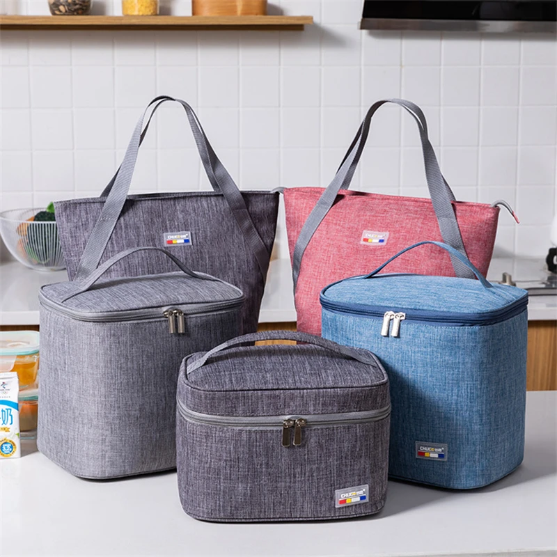 Insulated Lunch Box Handbag Student Thickened Lunch Bag Large Oxford Cloth Bento Bag Waterproof Cooler Picnic Bags for School gp 807 steam deck storage bag eva and thickened oxford cloth shell