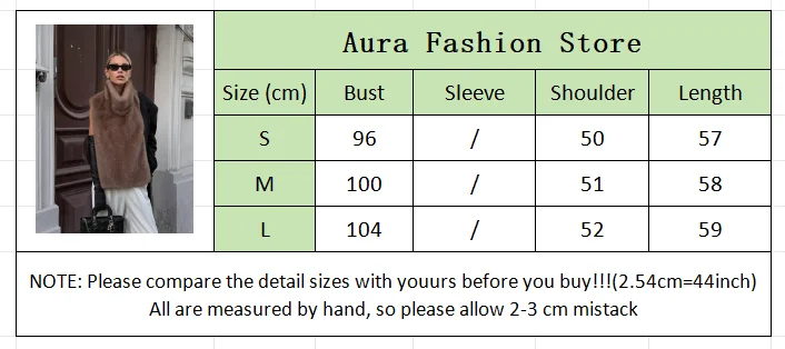 Women Solid Stand Collar Faux Fur Vest Chic High Collar Sleeveless Loose Short Waistcoat Casual 2025 Lady Daily New Street Vests