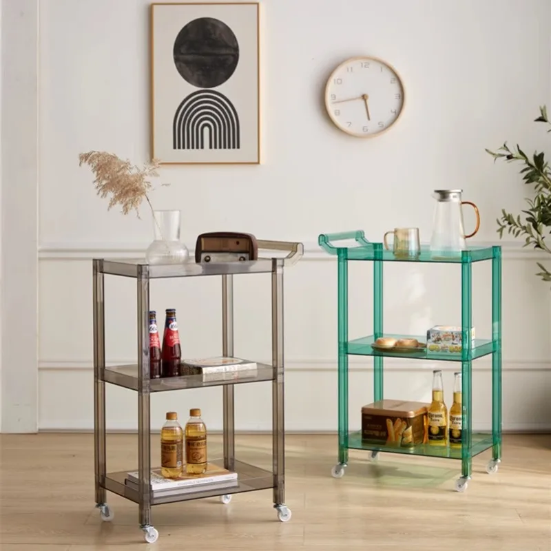 Nordic Plastic Trolley Cart Kitchen Storage Shelf Creativity Salon Trolley Manicure Medical Salon Furniture Kosmetik Wagen FYST