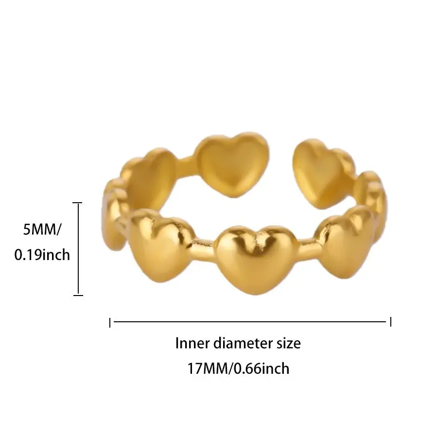 Stainless Steel Heart Rings for Women