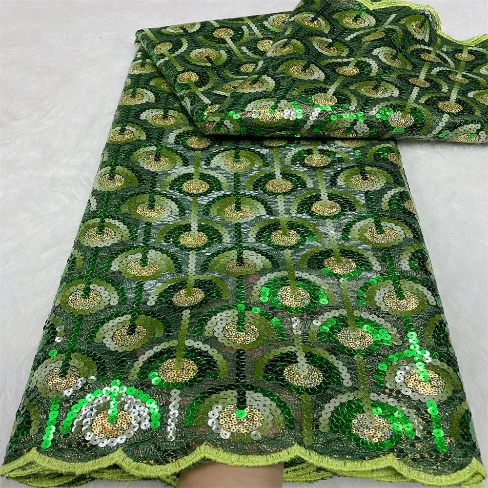 

African Sequin Lace Fabric Embroidery Nigerian Lace Fabrics 2022 High Quality Lace French Net Tulle Lace Fabric For Women fy-170