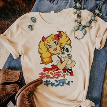 90s Kawaii Candy Candy Anime Summer Top Tshirt Femen Print T Shirt Grunge Anime Manga T Shirt Top Tees Graphic Aesthetic 1