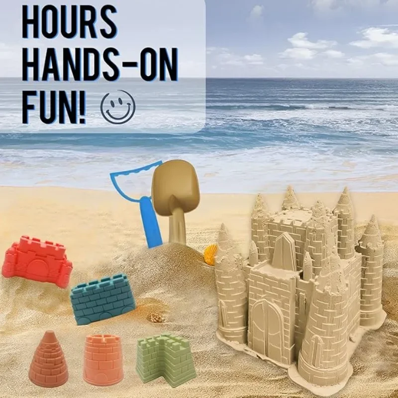Baby Castle Beach Toy Set Large Outdoor Seaside Kindergarten Sand Pool Mold Kids Water Play Sand Tools Sea & Beach Sand Props 4