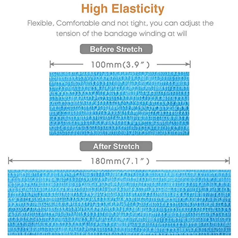 1 Rolls First Aid Self Adherent Cohesive Bandages Sports Tape for Wrist Ankle Sprains & Swelling Width 2.5-15cm Rainbow Colors